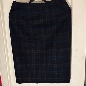 Liverpool Navy and Black Plaid Pencil Skirt